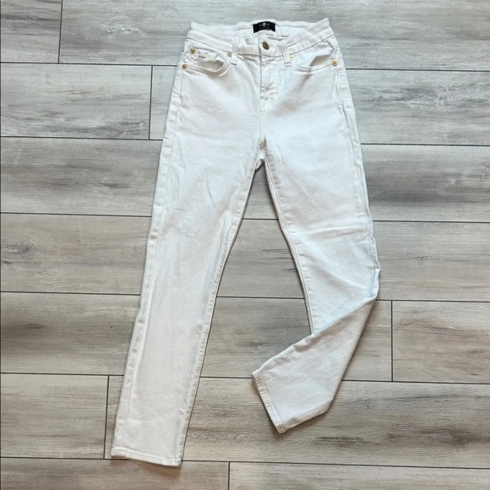 7FAMK Kimmie Crop white cropped skinny fit jeans size 24